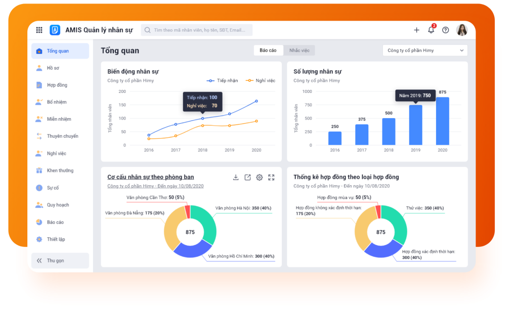Phần mềm quản lý nhân sự Misa Amis